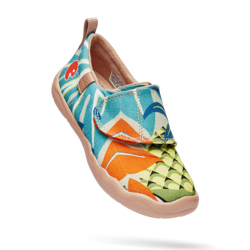 Tênis infantil da moda uin, calçado colorido pintado de arte engraçado para caminhada, casual e viagem