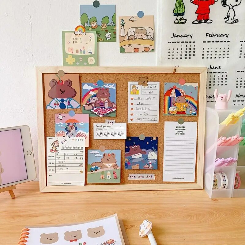 Ins-tablero de mensajes para colgar, marco de madera maciza Simple, fondo creativo, foto, tablero de pared, suministros escolares, papelería