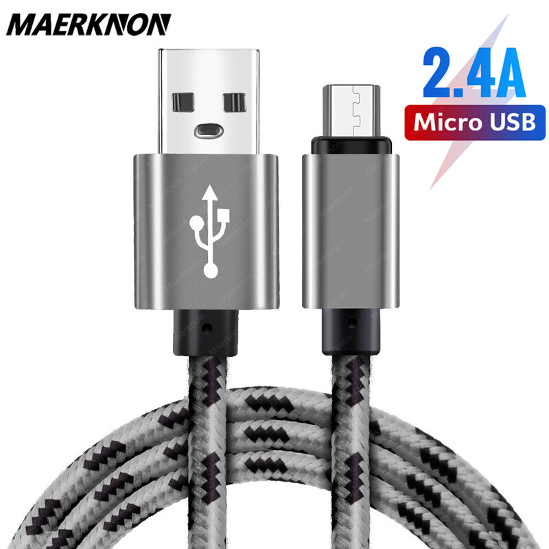 Cable Micro USB trenzado de 1m/2m/3m, Cable de carga rápida para Samsung S8, S7, HTC, LG, Huawei, Xiaomi, Android