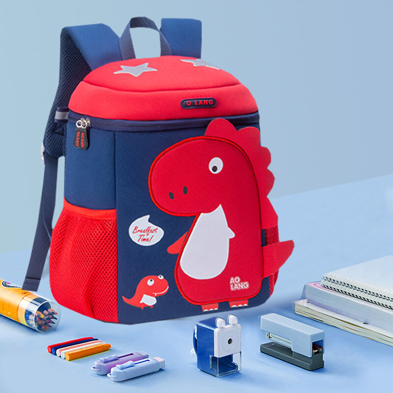GREATOP 3D Dinosaurier Schule Tasche Niedlichen Cartoon-Rucksack für Jungen Mädchen Kleinkind Bookbag Kindergarten Mochila Infantil