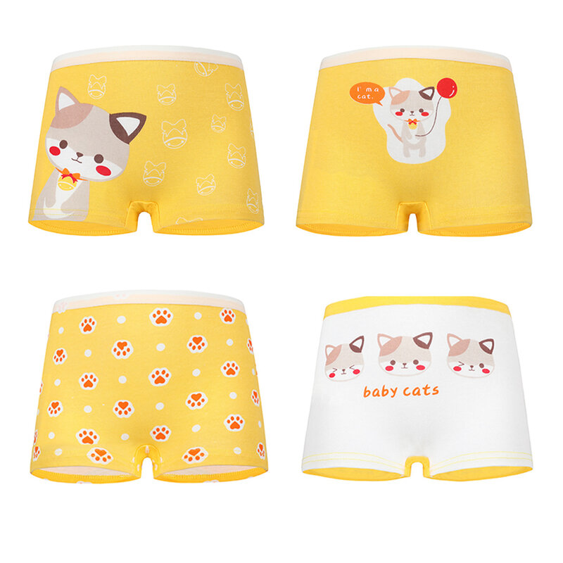 2-12Y Children 4 Pieces/Lot Underwear High Quality Cotton Girls Panties Cute Pattern Kids Boxer Briefs Child Soft girl Pants