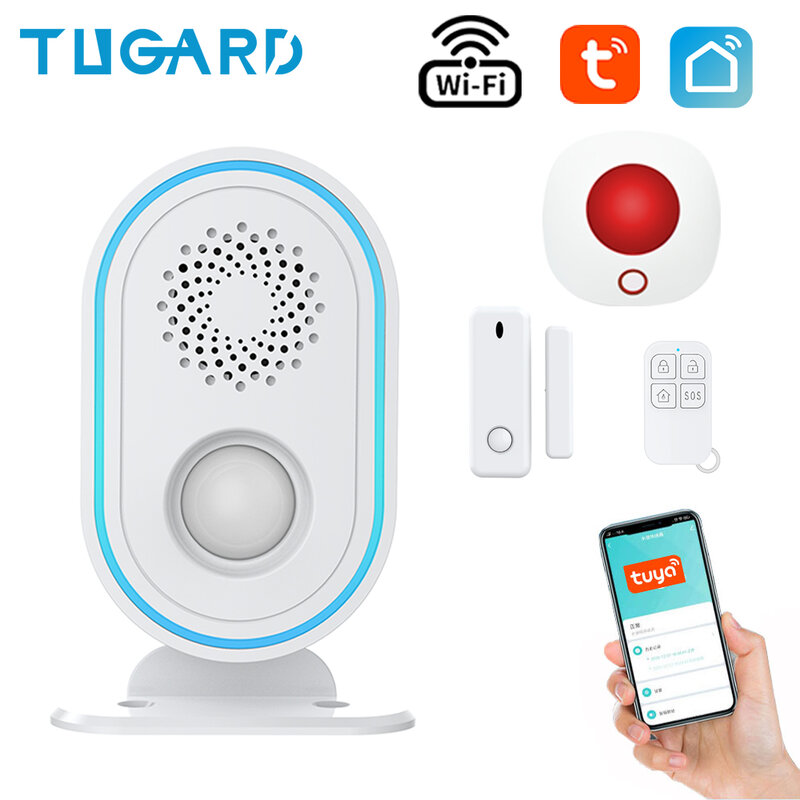 Tugard p31 vida inteligente sem fio tuya wi fi sistema de alarme com sensor porta sirene aplicativos controle remoto kit assaltante segurança em casa