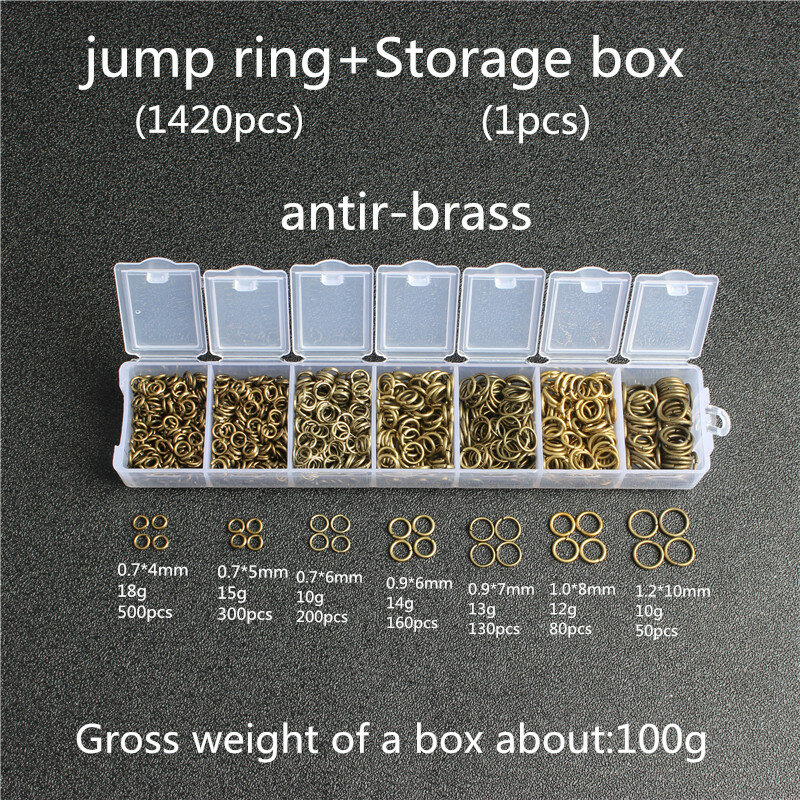1420 pçs acessórios de jóias manual que faz a abertura anel conjunto combinação caixa anel de abertura anel de salto