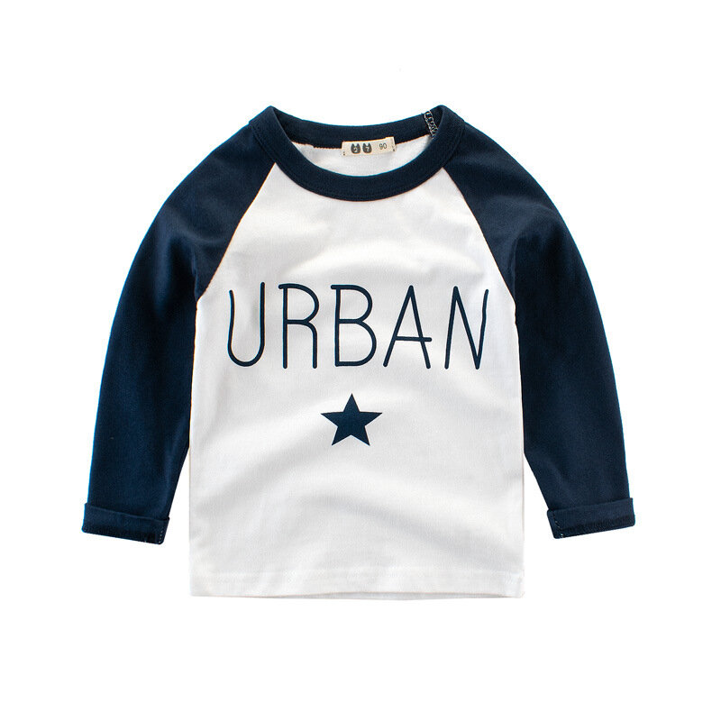 Children Tops T Shirt Boys Girls Kids Tee Print Clothing Cotton Baby Toddler Long Sleeves The Letter Clothes Full   2-8 Years