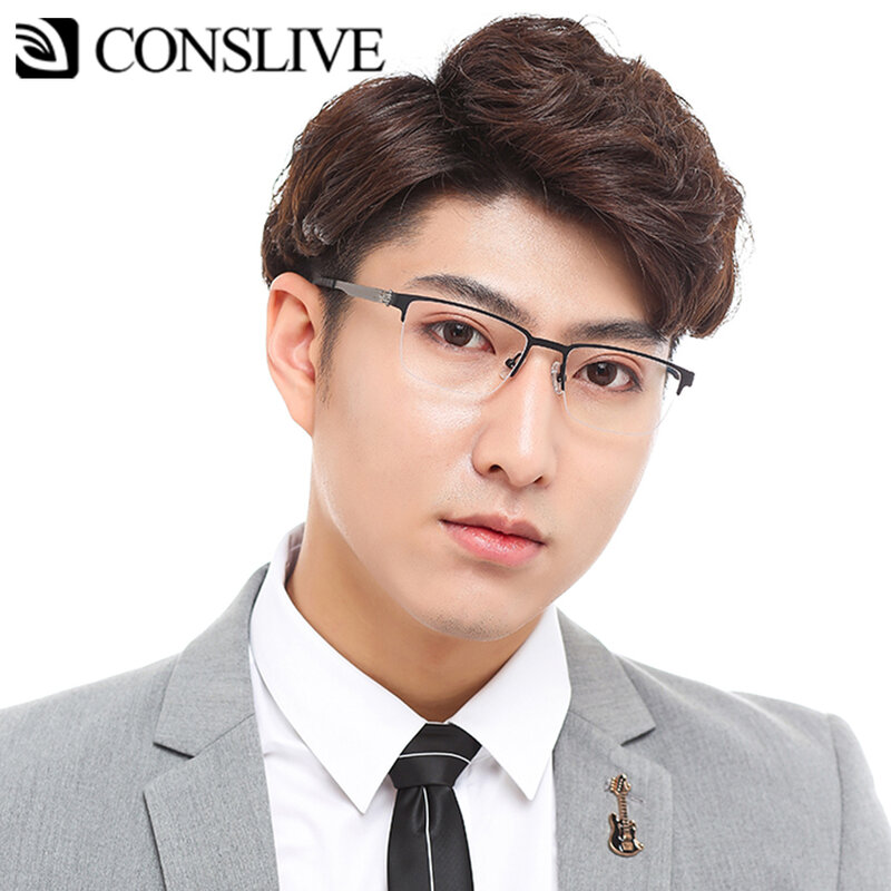 Mannen Prescription Bril Progressieve Titanium Lente Scharnier Multifocale Brillen Voor Man Bijziendheid Meekleurende Bril V6909