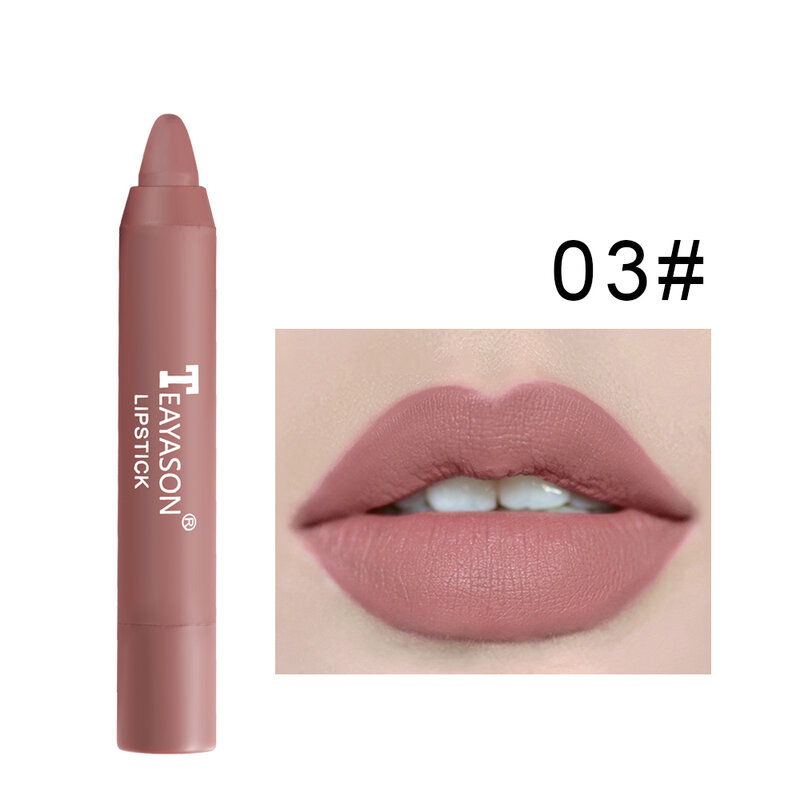 12 Colors Velvet Matte Lipstick Cosmetics Waterproof Long Lasting Nude Lipstick Non Sticky Lip Balm Durable Brown Lip Tint Pen