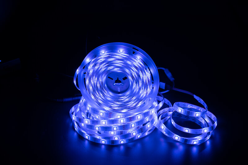 Fita de luzes led rgb 2835 5m, controlador infravermelho sem água, decoração de fundo e luz noturna flexível, luminoso para casa