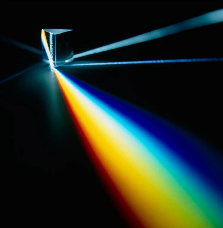 Prisme triangulaire en verre de cristal, 25x25x80mm, prisme triangulaire, physique, enseignement du spectre lumineux