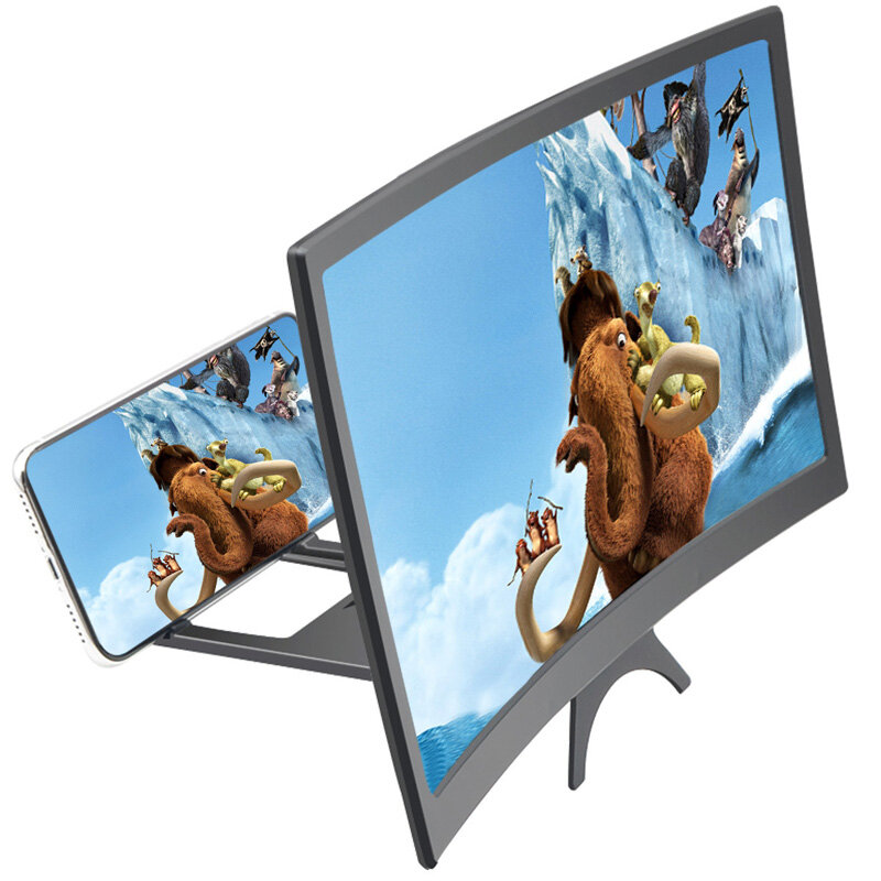 3D 전화 화면 증폭기 HD 돋보기 범용 비디오 증폭기, 스마트폰 스탠드 접이식 데스크탑 홀더 삼성 샤오미