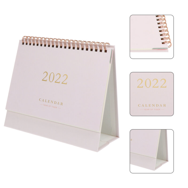 Mini calendrier 2022 sur pied, planificateur de bureau, mini calendrier mensuel 2021, Table debout, papier scolaire