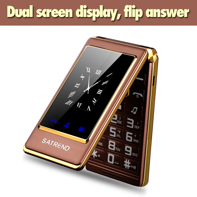 Tela dupla flip a15, tela sensível ao toque de 3.0 polegadas, gsm, celular para idosos