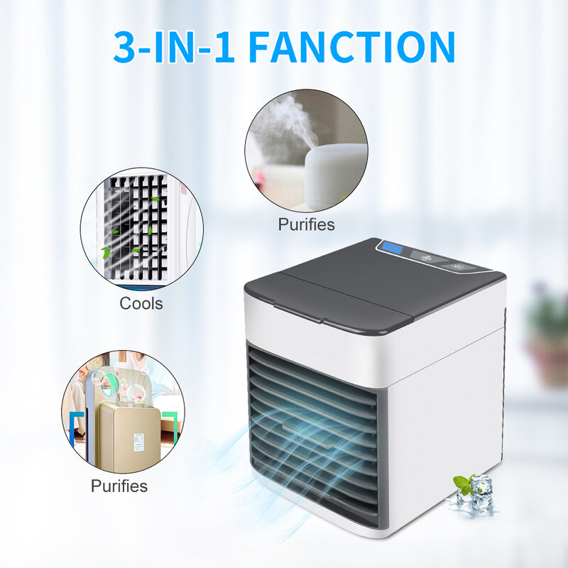 Home Mini Klimaanlage Tragbare Luftkühler 7 Farben LED USB Persönlichen Raum Kühler Lüfter Luftkühlung Fan Wiederaufladbare Fan schreibtisch