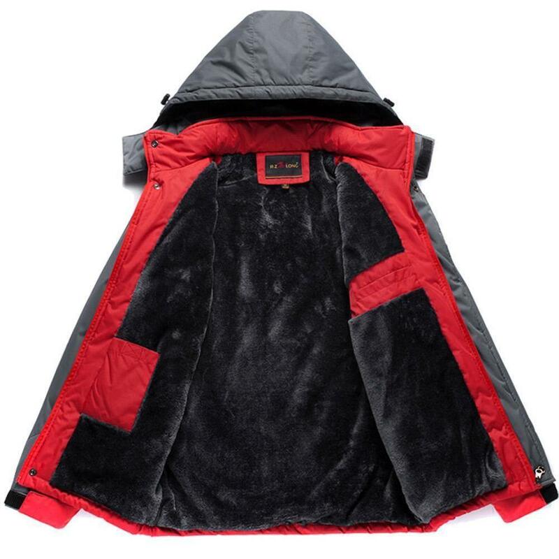 Мужское зимнее плотное теплое лыжное ветрозащитное пальто с капюшоном толстое уличное Мужское пальто J5c1