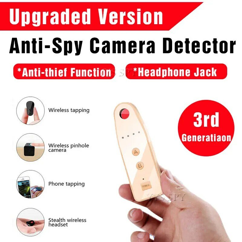Mini 3nd Generation Anti-Spy กล้องเครื่องตรวจจับโลหะสัญญาณ RF Travel Finder Anti-Thief สำหรับ GSM GPS bug Wireless Cam