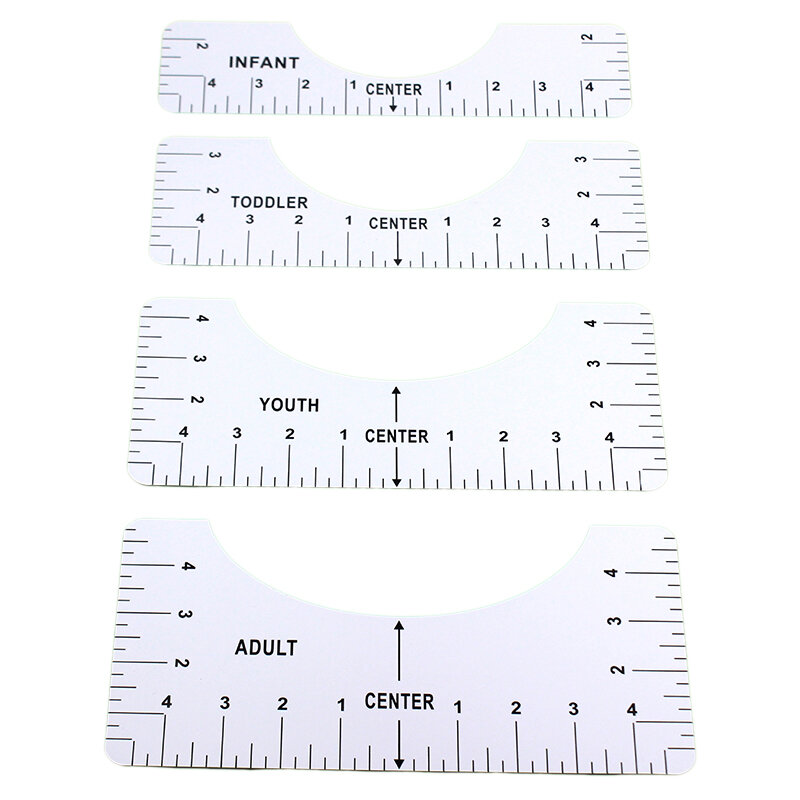 Cztero-w-jednym podkoszulek przewodnik linijka okrągłe narzędzie do kalibracji szyi dziecko i dziecko narzędzie wyrównujące linijka 4 zestawy