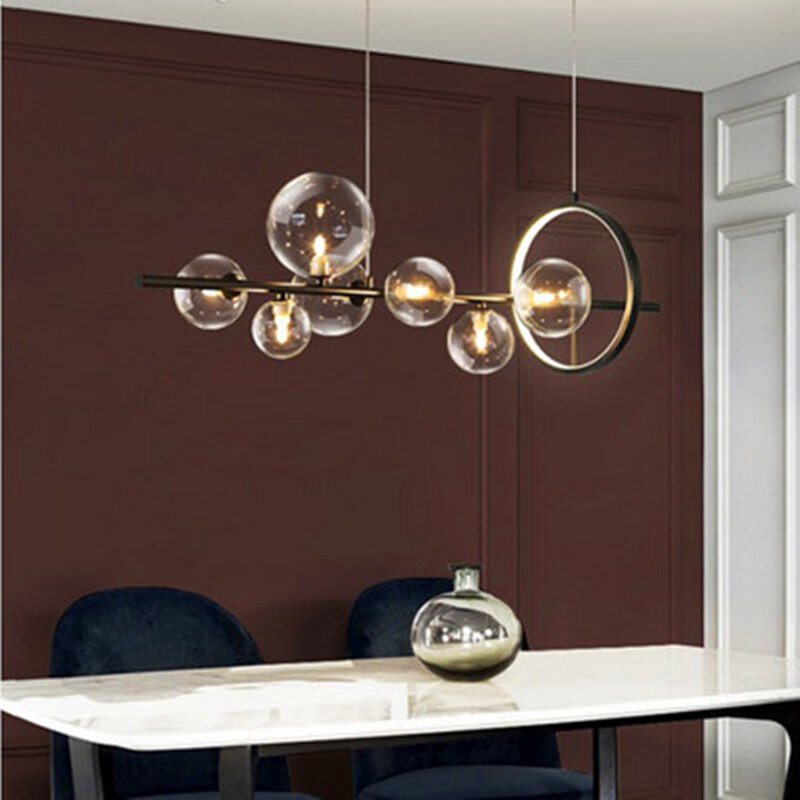 Luzes pingente led moderno nordic bolas de vidro pingente lâmpada para sala jantar decoração casa interior pendurado iluminação