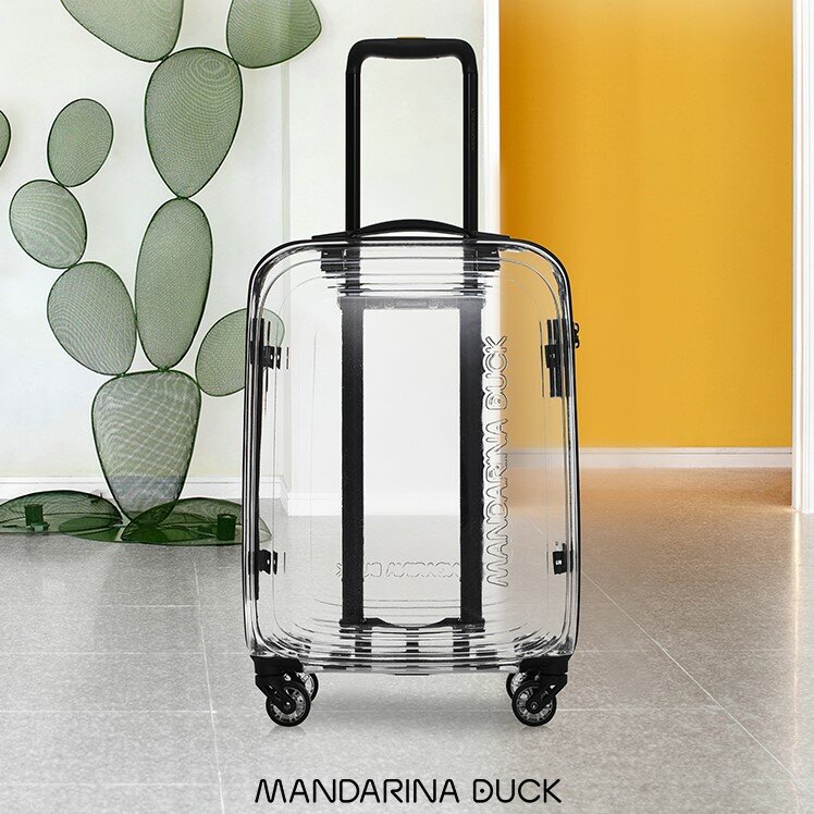 Mandarina pato italiano picolé série moda tendência casual transparente bagagem leve mala de viagem hardshell