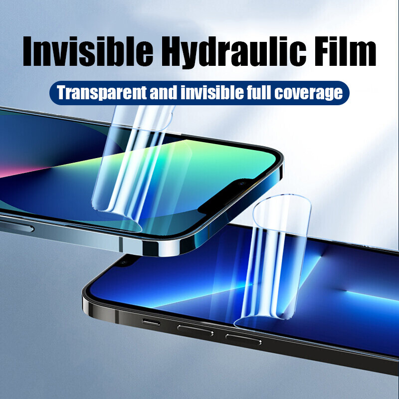 Película de hidrogel de cobertura completa para iPhone, Protector de pantalla sin cristal para modelos 11, 12, 13 Pro Max, XR, Xs Max, 6, 7, 8 Plus y 13, 4 unidades