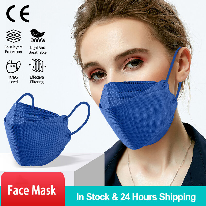 Mascarillas fpp2 homologada 10-100 peças descartável aprovado mascara kn95 bocas preto máscara protetora colores máscaras