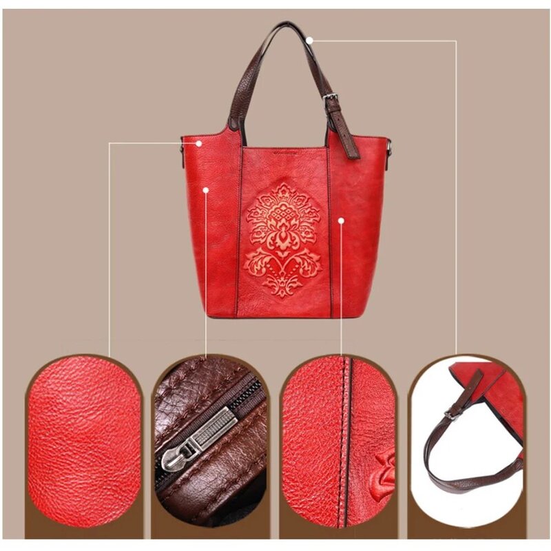 Bolsa feminina de couro legítimo artesanal, bolsa de ombro feita a mão, estilo vintage 2021