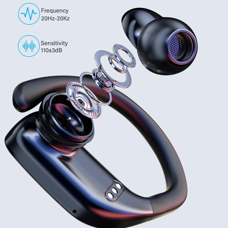 3500mAh Bluetooth 5.1 słuchawki sportowe wodoodporne sterowanie dotykowe słuchawki douszne wyświetlacz LED bezprzewodowy zestaw słuchawkowy do gier z mikrofonem