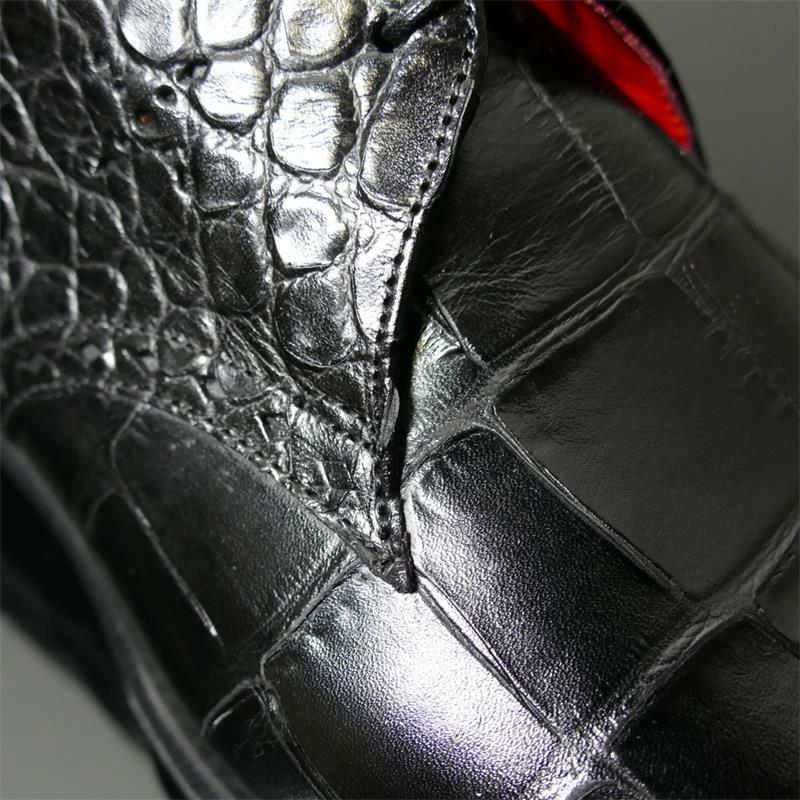Men's Fashion Casual Business Formal Dress Shoes Handmade Solid Color PU Classic Crocodile Pattern Lace-up Oxford Shoes 3KC471