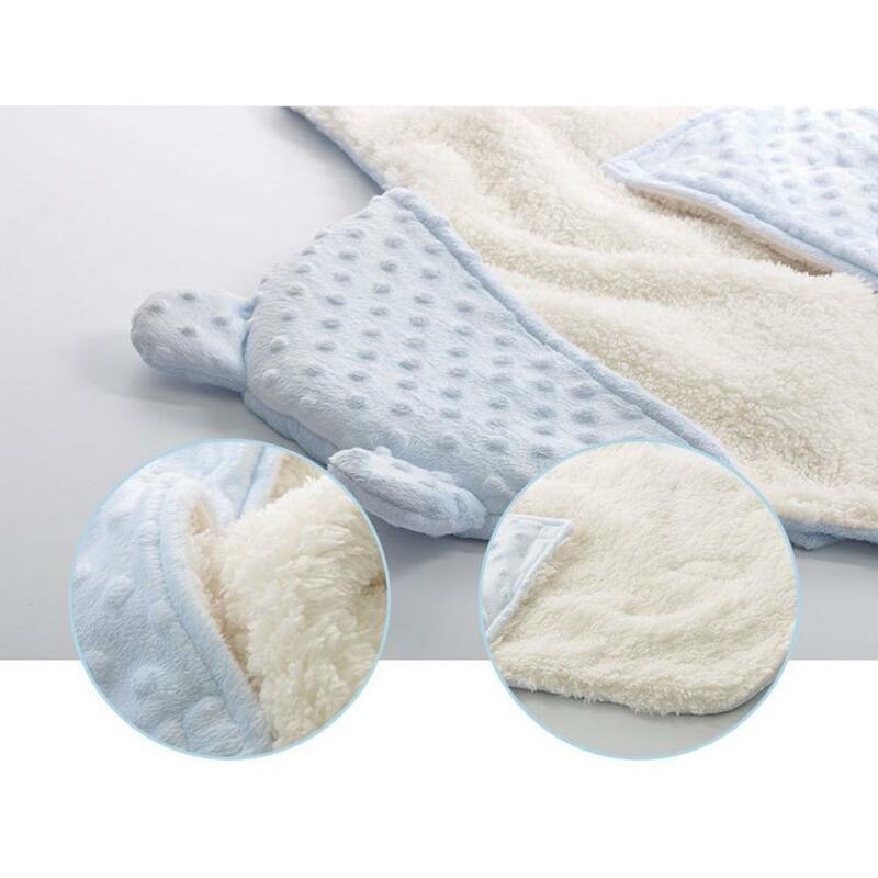 Kuulee Swaddle Envoltório Cor Sólida Tricô de pelúcia Crianças Do Inverno Do Bebê Envoltório Swaddle Recebendo Cobertor Da Cama Saco de Dormir