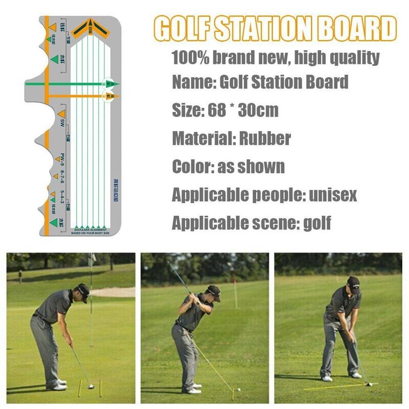 Golf Station Board Swing Trainer ฝึกแก้ไขท่าทางเริ่มต้น Batting สอบเทียบการฝึกอบรมอุปกรณ์กอล์ฟ