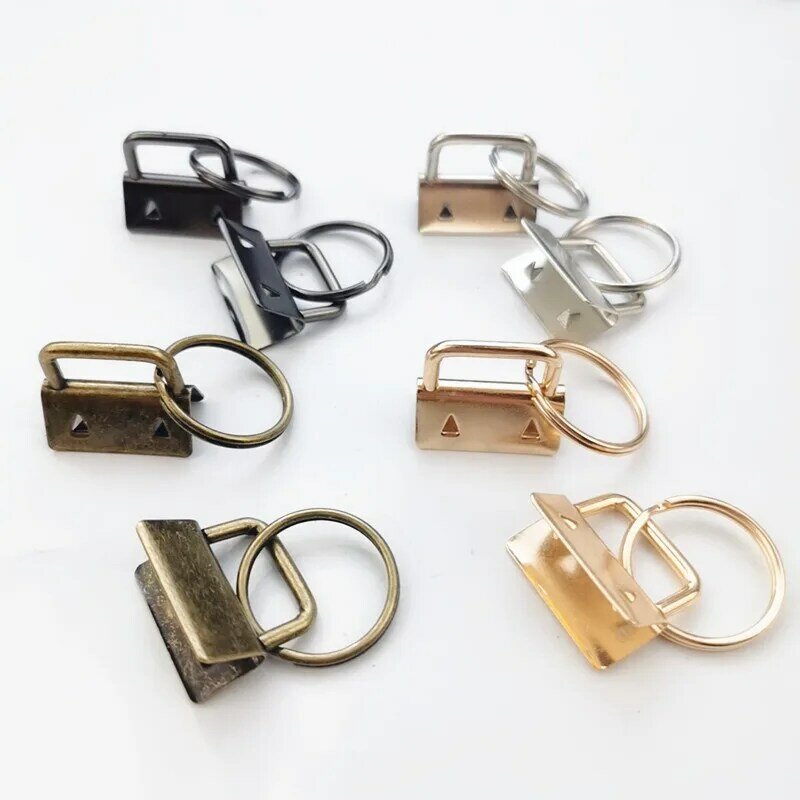 Diy artesanato 25mm metal fita cauda clipes com anel chave multicolorido clipe com ferramenta para acessórios de couro bagagem clipe fivelas