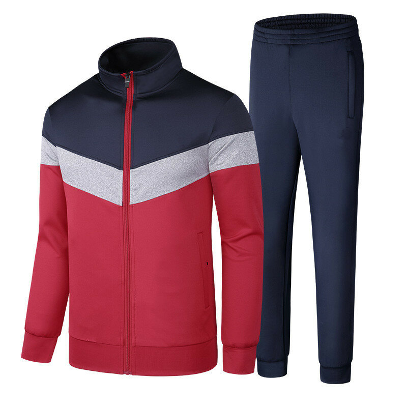 Conjuntos de roupas esportivas masculinas primavera outono casual treino 2 peça moletom + sweatpant conjunto roupas marca masculina tamanho asiático M-5XL
