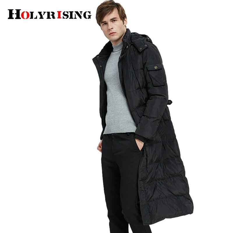 X-long-abrigo de plumón de ganso para hombre, abrigo extra largo con capucha, parka, acolchado, grueso, para invierno, 5XL