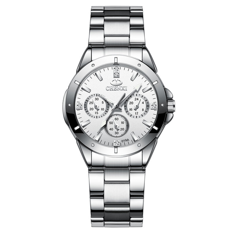 Relógio de pulso de aço inoxidável impermeável feminino, Relógio Quartz Empresarial, Moda Luxo, Pulseira Feminina, Presente