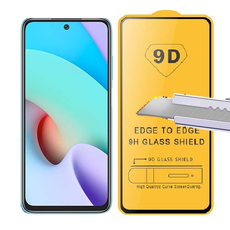 2Pcs กระจกนิรภัยสำหรับ Xiaomi Redmi 10 6.5นิ้ว HD Glass 9H ป้องกันการระเบิดฟิล์ม9D ล้างหน้าจอโทรศัพท์ Protector