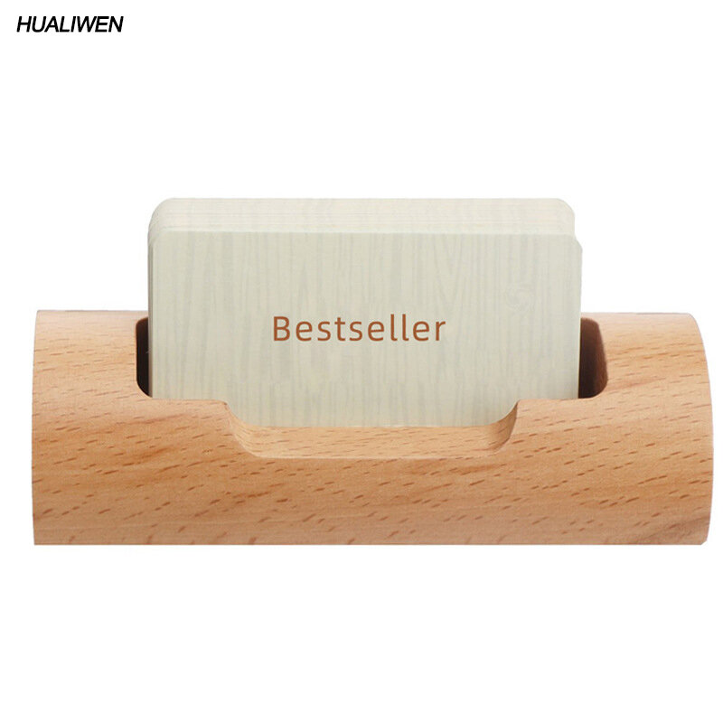 Wooden Creative Business Card Case Can Be Customized LOGO Desktop Decoration Business Card Holder Office Supplies