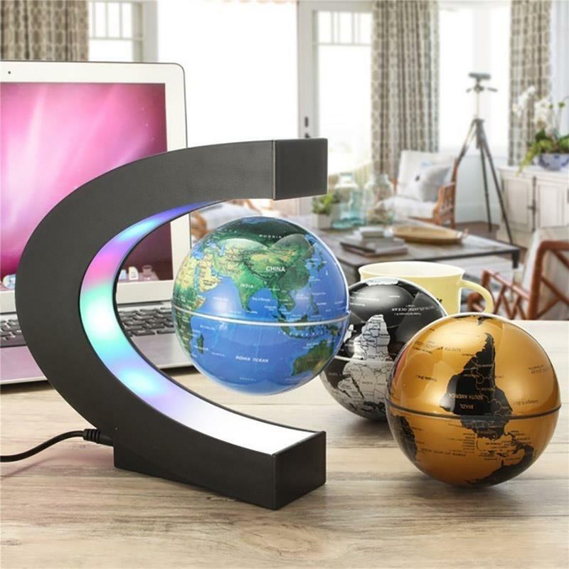 Pływający magnetyczny lewitujący globus ledowa mapa świata elektroniczna lampa antygrawitacyjna nowość lampa kula dekoracja wnętrz urodziny prezenty