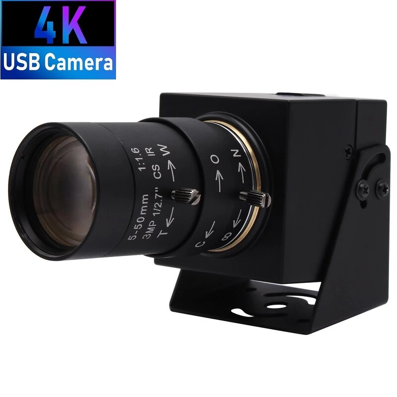 4K Webcam 3840x2160 IMX415 MJPEG 30fps CCTV Varifocal Zoom manuale CS Lens Mini videocamera videocamera USB per PC Computer Laptop