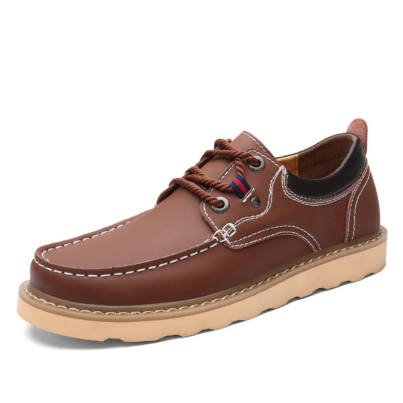 Туфли мужские из натуральной воловьей кожи, удобная повседневная офисная обувь на шнуровке, размеры 38-45, 2020