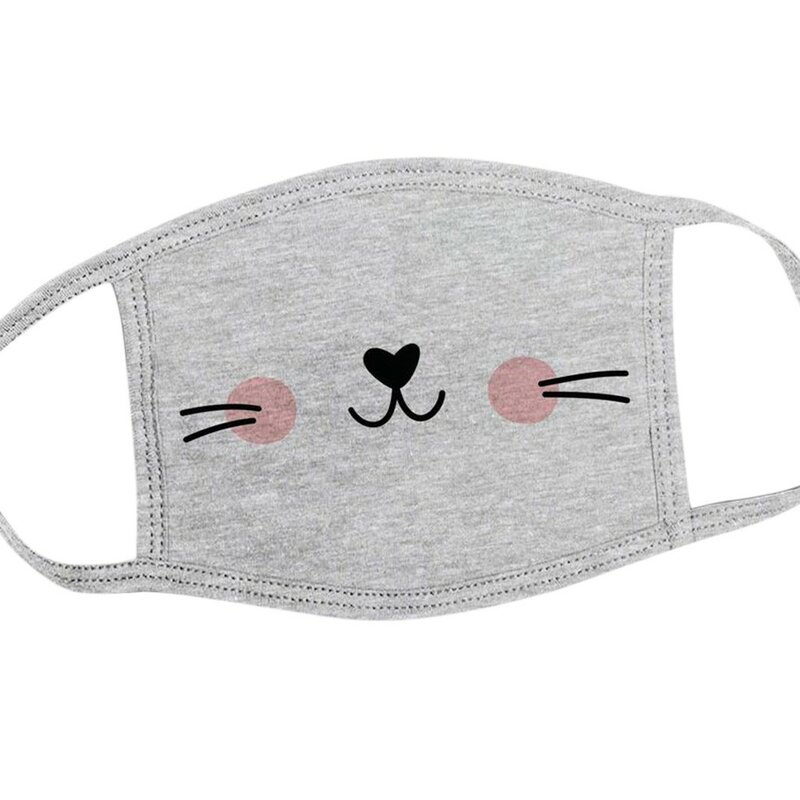 3個の子保護フェイスマスクフィルターイヤーループファッション猫プリント防風保護綿マスクmascarilla reutilizable