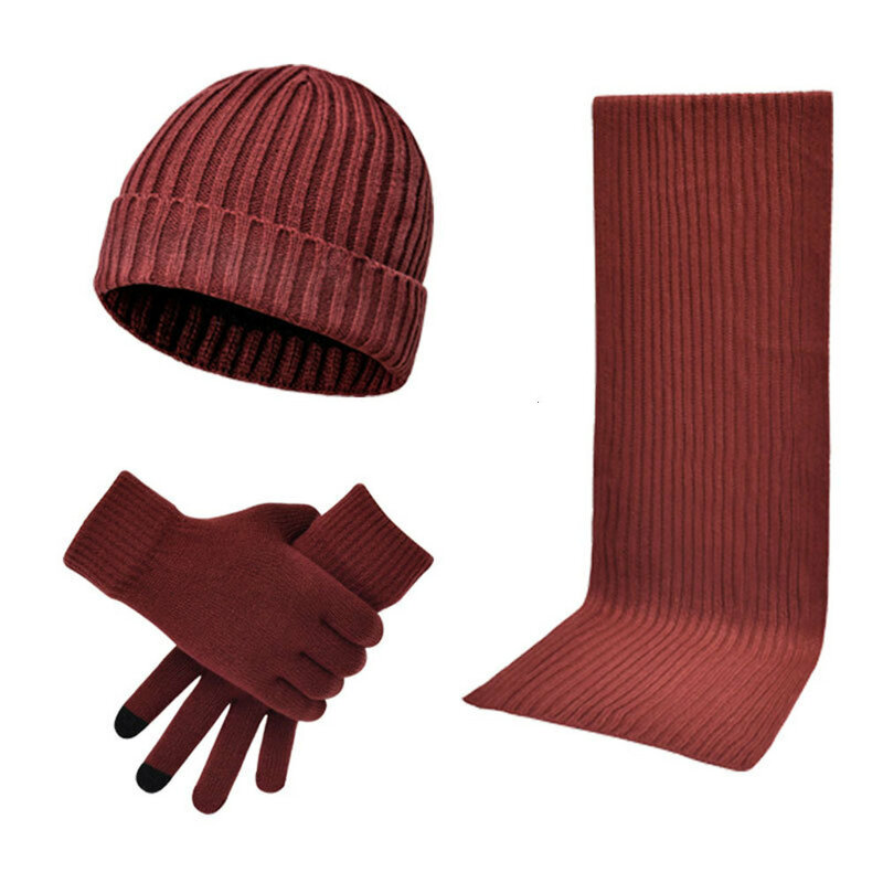 XPeople Inverno Knit Beanie Hat Neck Warmer Cachecol e Luvas Touch Screen Set 3 Peças Com Forro de Lã Crânio Cap para Mulheres Dos Homens
