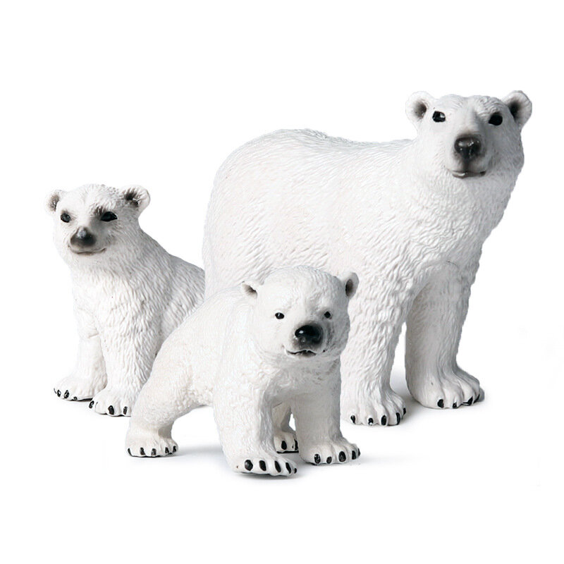 ♥ESTOQUE PRONTO♥Modelo de simulação de crianças do mar selvagem animal decorativo artigos de decoração sólido urso polar brinquedo terno
