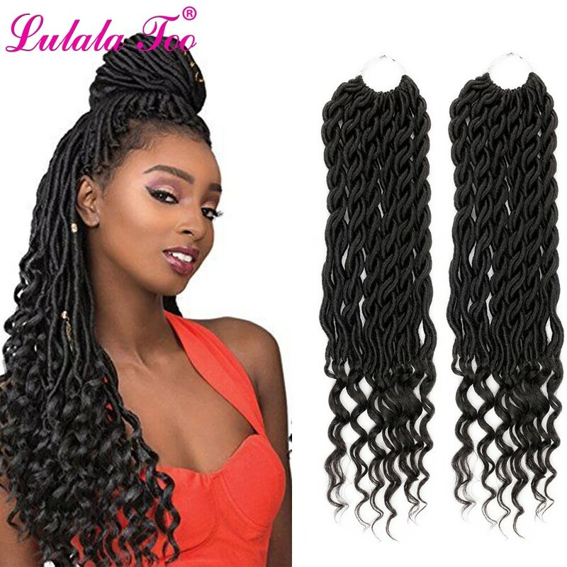Faux Locs Curly Crochet Braid Hair 18inch 24 Strands Bohemian Ombre Braiding Hair Extensions Synthetic Crochet Hair for Women