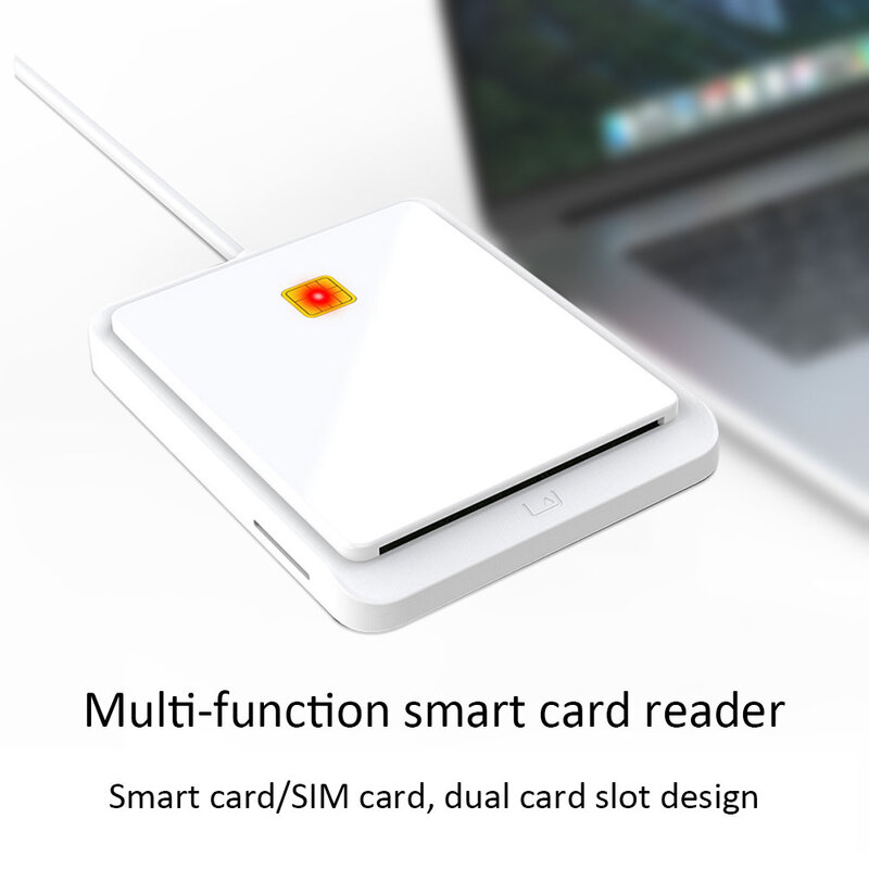 Lector de tarjetas inteligentes con USB, tarjeta de identificación, SIM, CAC, adaptador de conector para Windows XP, Windows 7/8/8.1/10