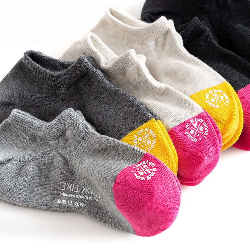 Caramella-medias invisibles de tobillo de corte bajo para mujer, calcetines deportivos finos de algodón japonés a la moda para primavera y verano