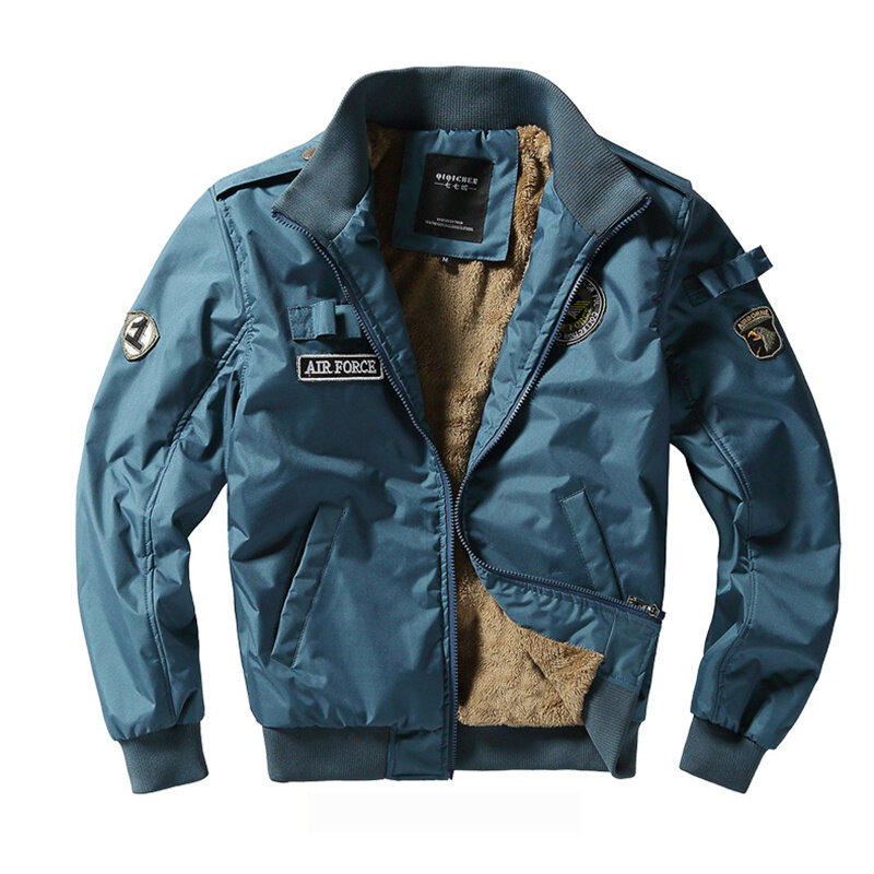 Nova força aérea militar jaqueta de vôo dos homens inverno grosso lã forro blusão tático bombardeiro jaquetas masculino casaco masculino M-4XL