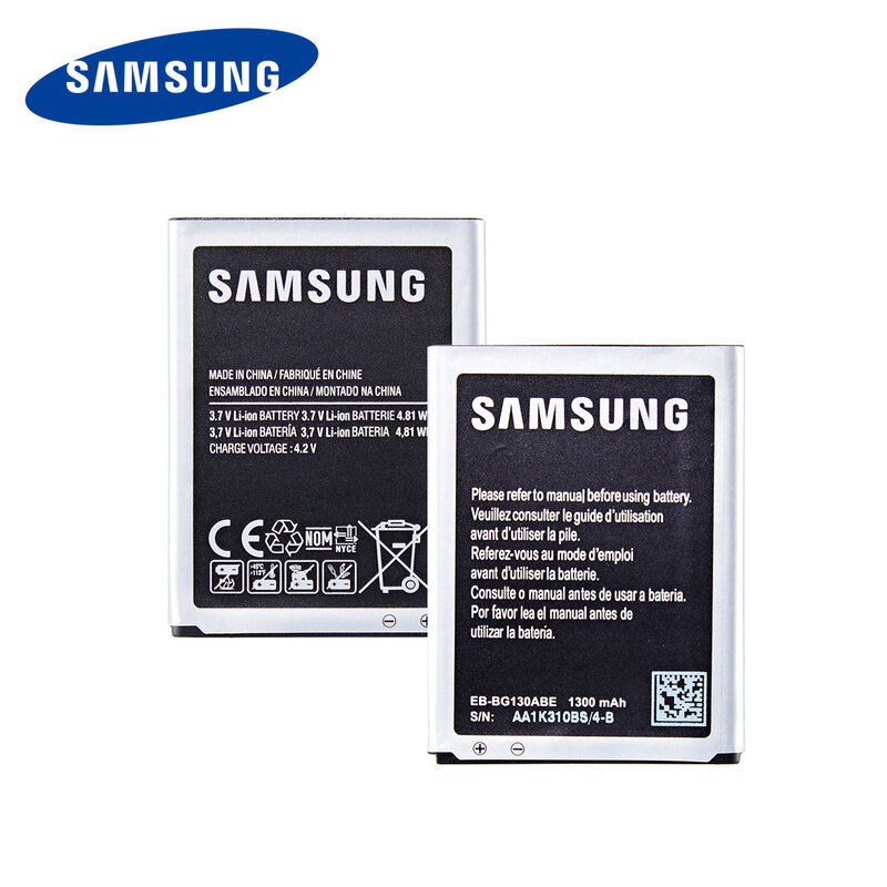 Samsung Galaxy star 2用バッテリーEB-BG130ABE mAh,1300mAh,g130,g130e,g130h,g130hb/ds,バッテリー