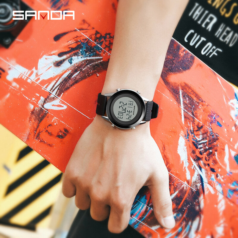 SANDA 패션 남자 시계 스포츠 군사 남성 전자 시계 LED 방수 손목 시계 남자 디지털 시계 Relogio Masculino