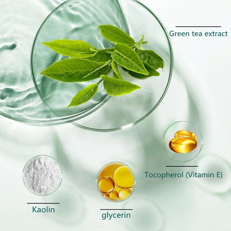 Zielona herbata oczyszczająca maska oczyszczająca glina Stick maska kontrola oleju pielęgnacja skóry bakłażan Anti-Acne usuń zaskórnika błotna maska