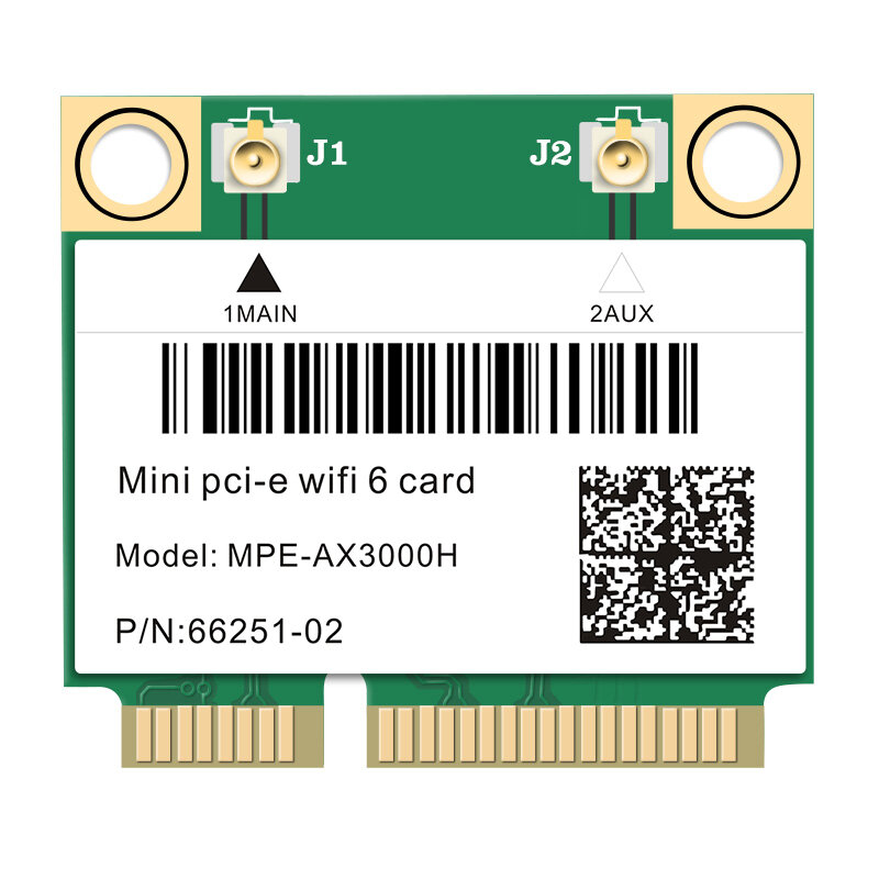 Adaptador inalámbrico Wifi 6 de doble banda, tarjeta Mini PCI-E de 3000Mbps, Bluetooth 5,0, Wlan, portátil, 802, 11ax/ac 2,4G/5Ghz para Win10