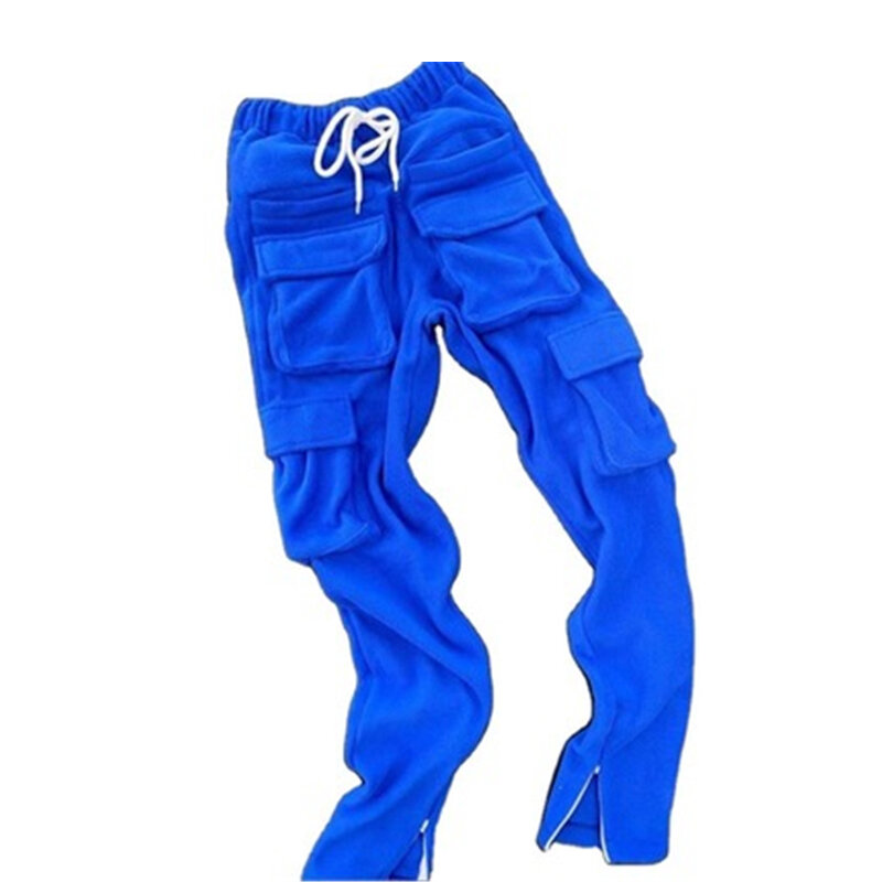 Pantalones de chándal con múltiples bolsillos para hombre y mujer, ropa informal de gran tamaño, bombachos, con cordón, 11 colores, en oferta