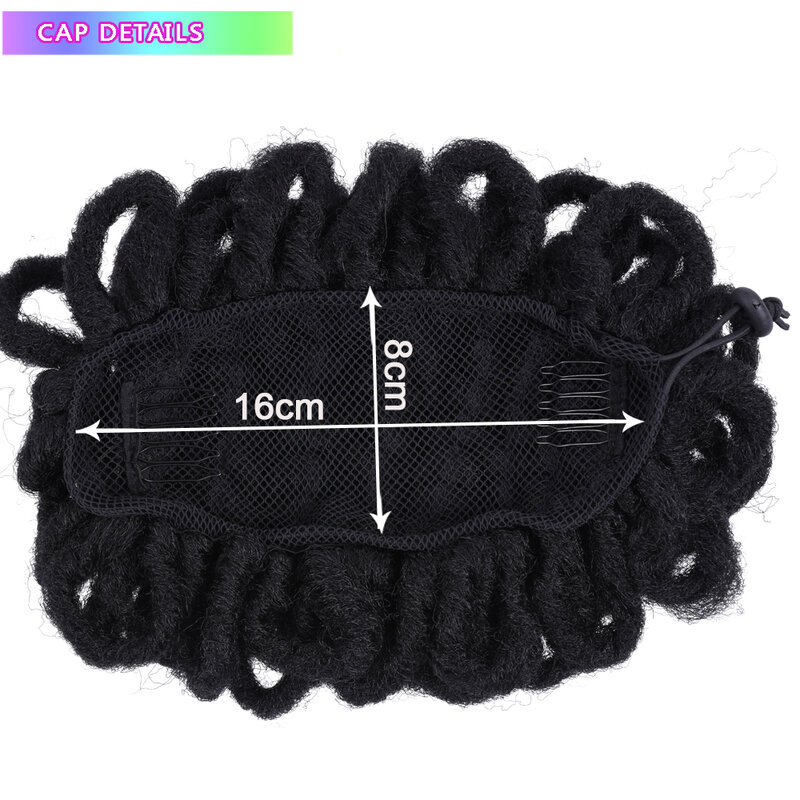 Short Dreadlocks High Afro Puff Drawstring Ponytail Wig Synthetic Chignon Hair Bun Pony Tail Hairpieces Clip In Hair Extentions